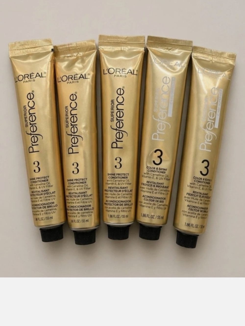 3#L'Oreal Preference Superior 3 Gold Hair Conditioner Tubes